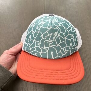 Smartwool SnapBack Wave Blue Trucker Hat White Orange Adult Mesh Logo Outdoor